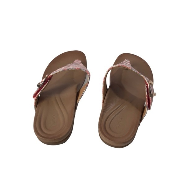 Aetrex Rita Adjustable thong Sandals US size 8.5 in coral multi colors - Picture 4 of 8